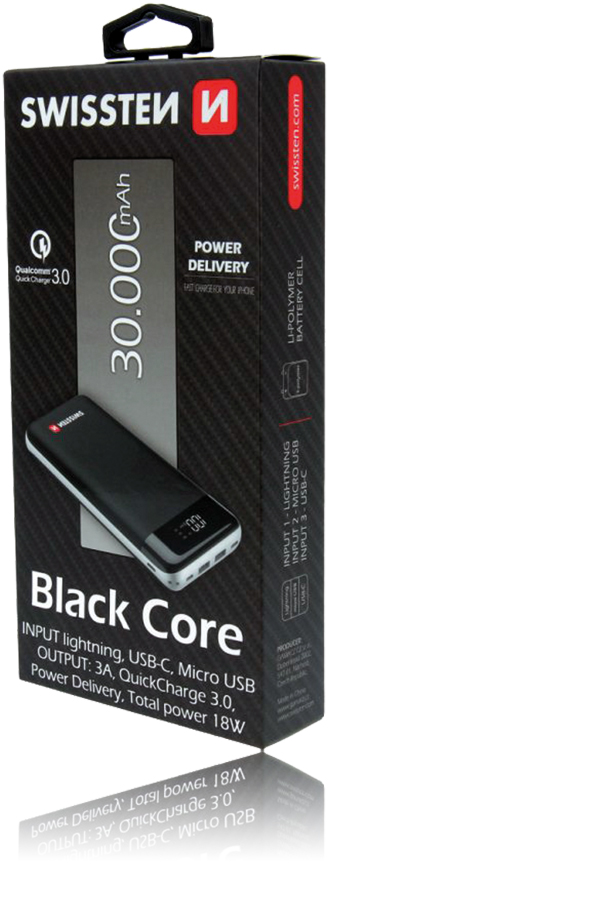 Swissten Powerbank Black Core Power 30.000mAh